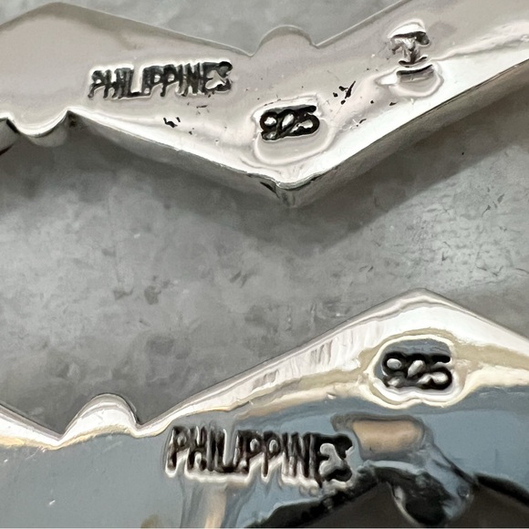 Santa Fe Style Spiny Turquoise Zigzag Sterling Silver BOHO Dangle Post Earrings - Picture 9 of 10